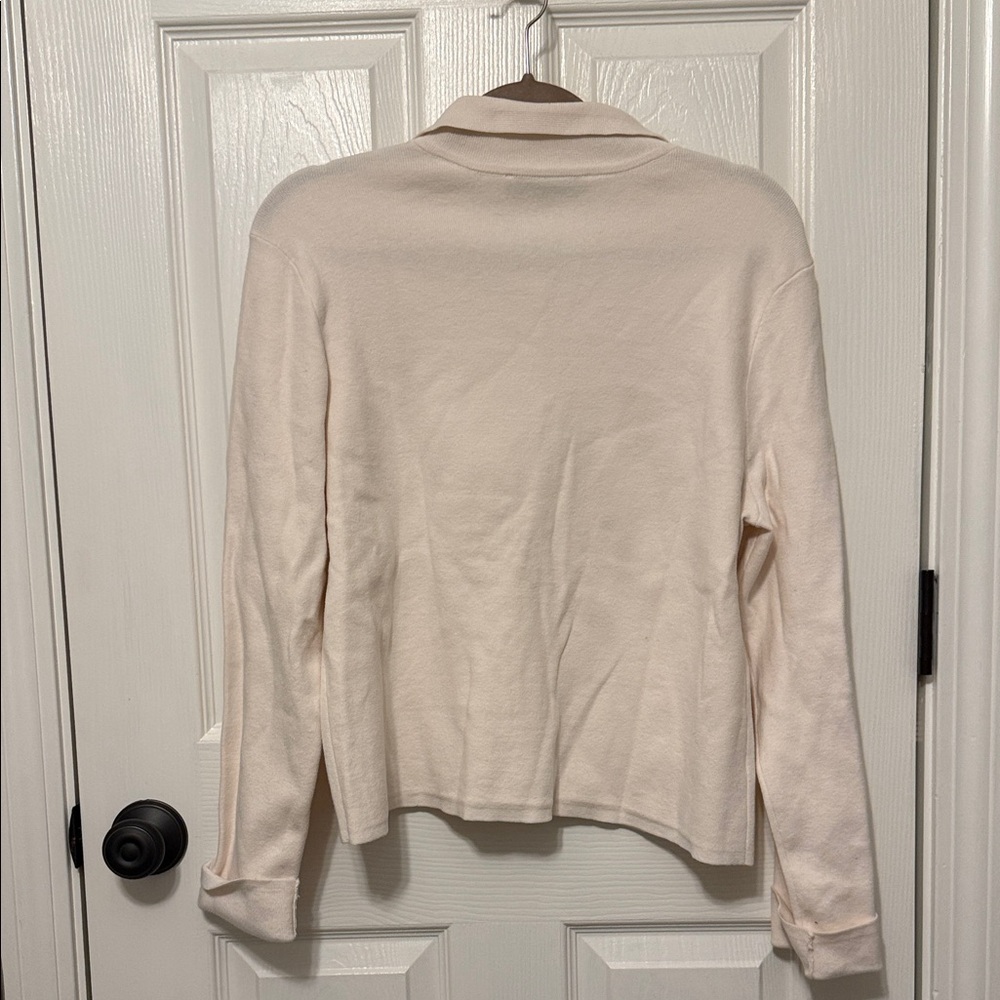 LOFT Off-White Button-Up Utility Jacket - image 2